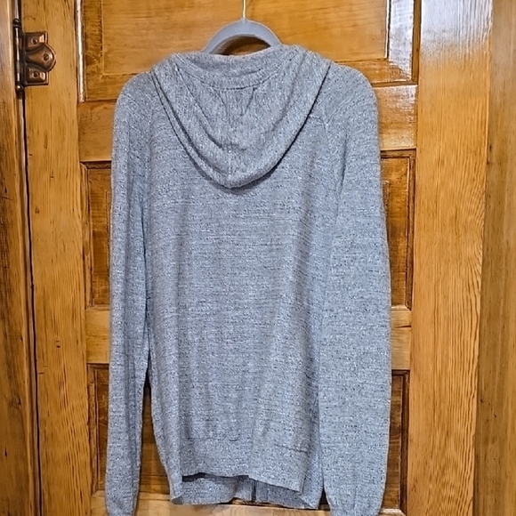 J. Crew Gray Zip Up Sweater with Hood and Textured Knit L - Picture 3 of 3